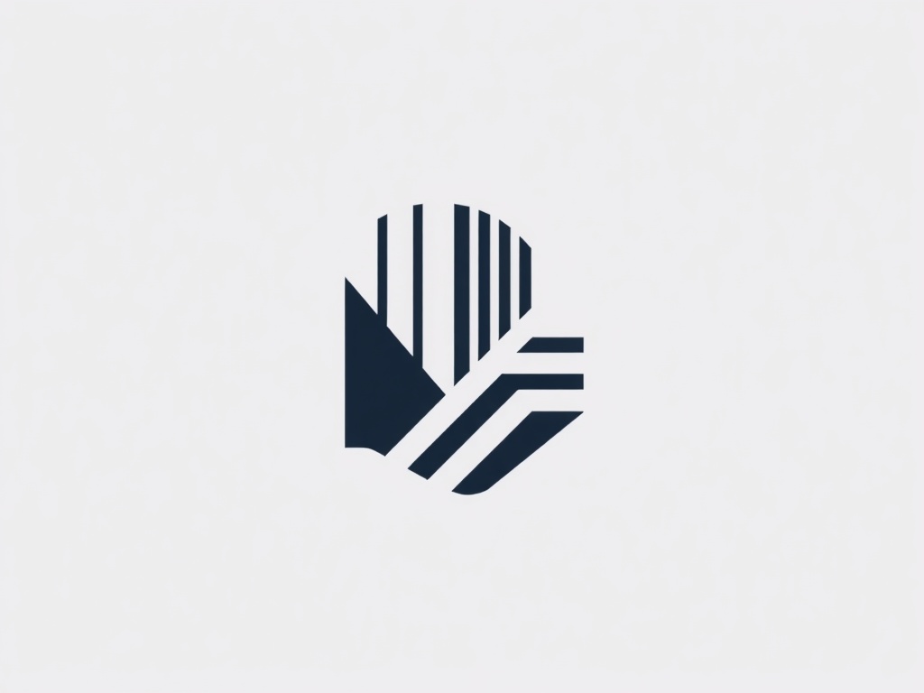 Geometric abstract logo mark inspired by architectural lines and negative space, clean and modern. Photorealistic, 8k, commercial photography style.
